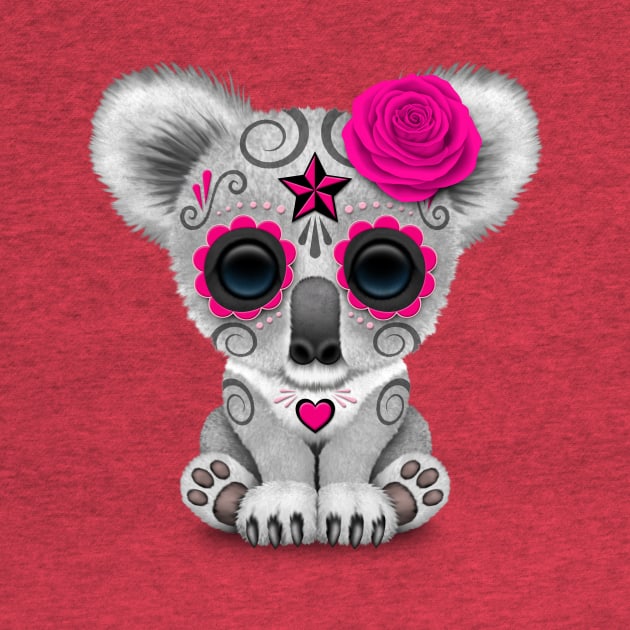 Pink Day of the Dead Sugar Skull Baby Koala by jeffbartels